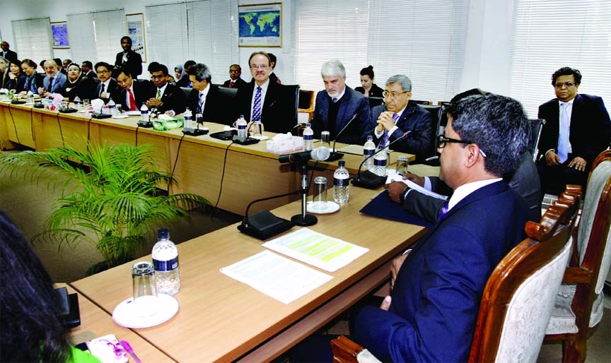 Foreign diplomats meet State Minister for Foreign Affairs Shahriar Alam at the Foreign Ministry on Thursday.
