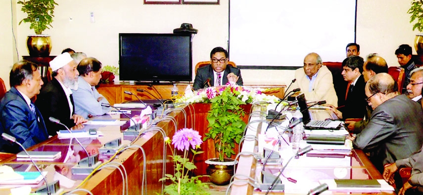 State Minister for Power Nasrul Hamid speaking at a meeting organised for the high officials of Power Development Board in the seminar room of WAPDA Bhaban in the city on Wednesday.
