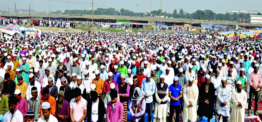 Jumma prayers on the bank of Turag River by lakhs of devotees from home and abroad who thronged Tongi as the first phase of Biswa Ijtema began on Friday.
