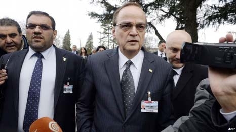 Opposition negotiators, seen arriving at the Geneva peace talks venue and they want the Syrian president to step down.