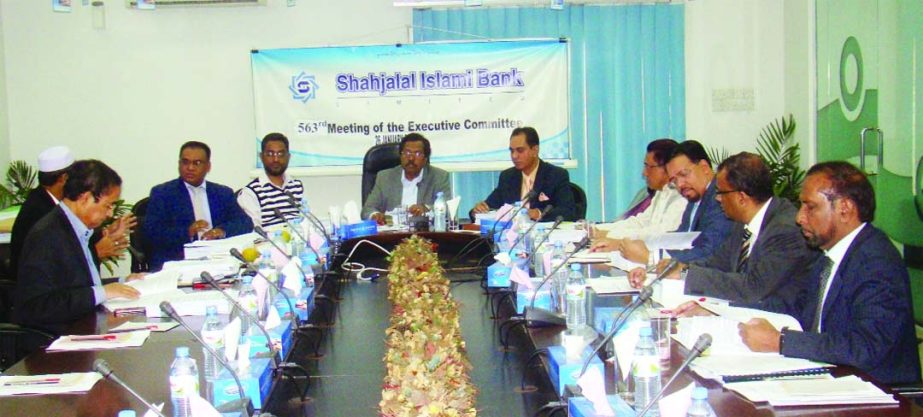 Mohammad Younus, Chairman of the Executive Committee of Shahjalal Islami Bank Limited presiding over the. 563rd EC meeting of the bank held at its head office on Sunday.