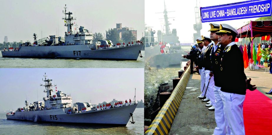 Two new war ships [053H2 Frigate] BNS Abu Bakar and BNS Ali Haider procured from China arrived at Chittagong Naval Jetty on Monday. Assistant Chief of Naval Staff AMMM Awrangajeb Chowdhury received the ships in a colorful function where other high officia