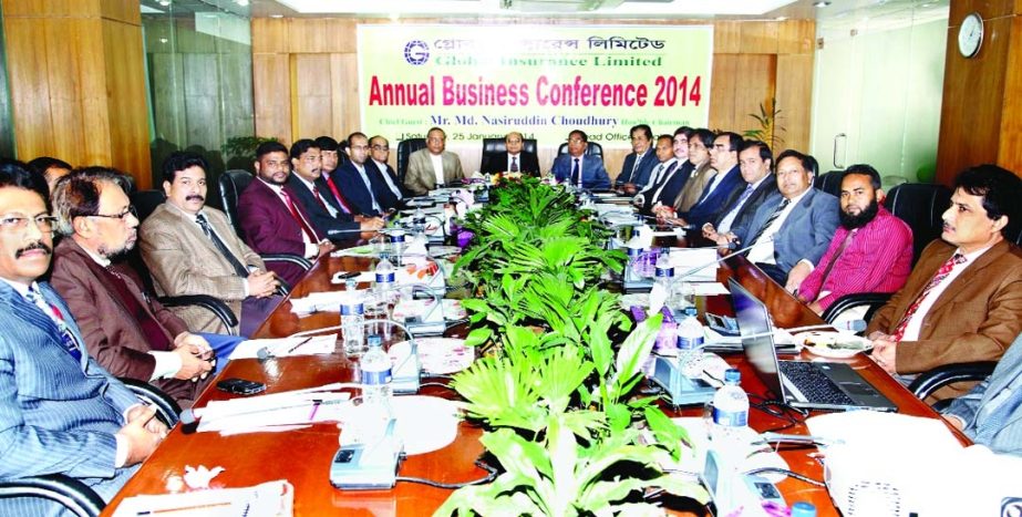 Md Nasiruddin Choudhury, Chairman of Global Insurance Limited inaugurating Annual Conference-2014 of the company held at its head office recently. Fariduddin Khan Siddiqui, Managing Director of the company presided.