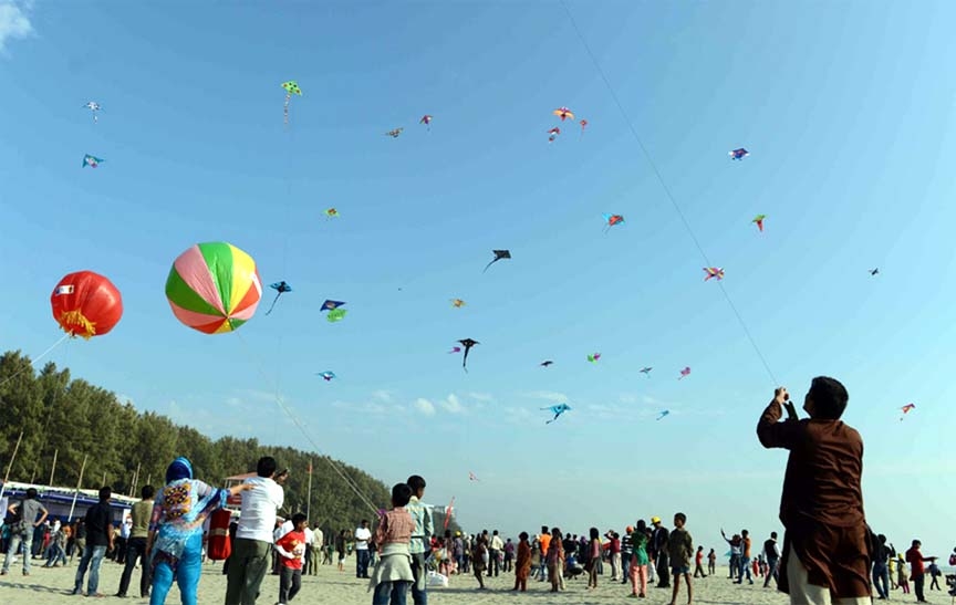 Two-day long kite festival in Cox's Bazar sea beach ended on Friday.
