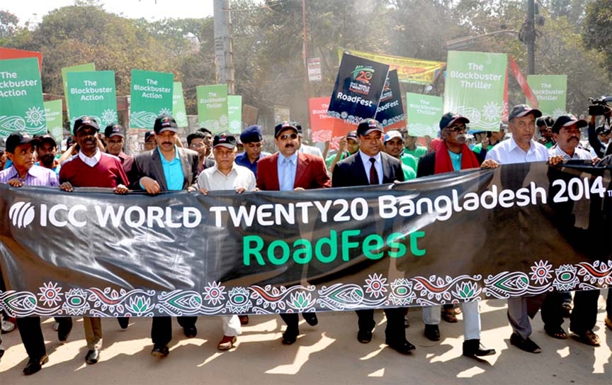CCC Mayor M Monzoor Alam led a road show to mark the ICC T-20 World Cup Cricket as a chief guest in Chittagong city yesterday.