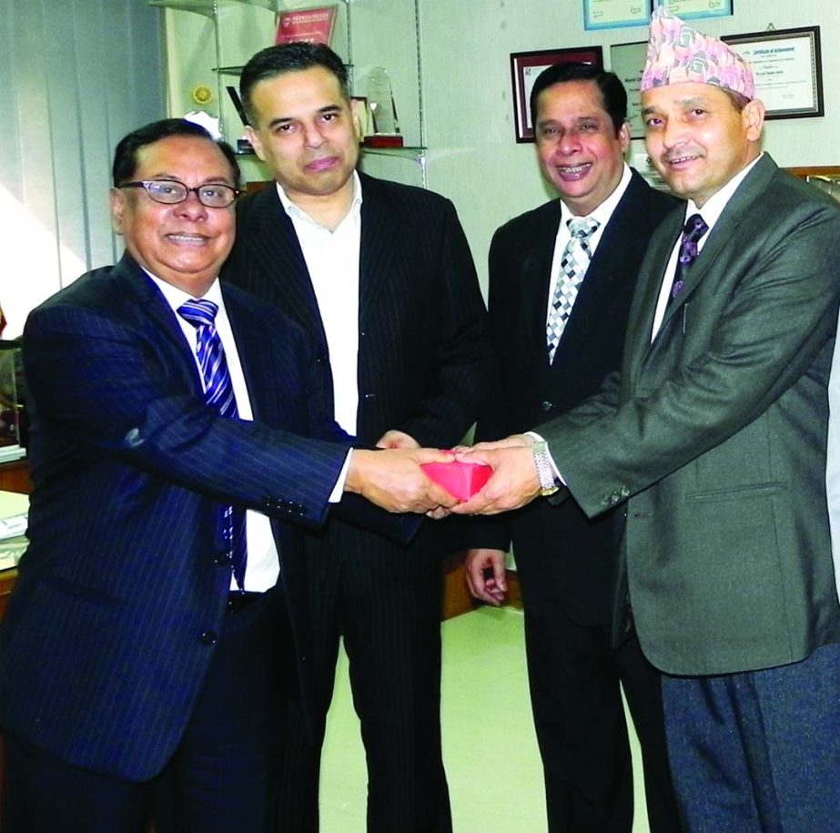 Iswar Prasad Ghirmi, Executive Director of Trade and Export Promotion Centre of Nepal called on DCCI President Mohammad Shahjahan Khan at latter's office on Saturday. DCCI Senior Vice President Osama Taseer and Vice President Kh Shahidul Islam were also