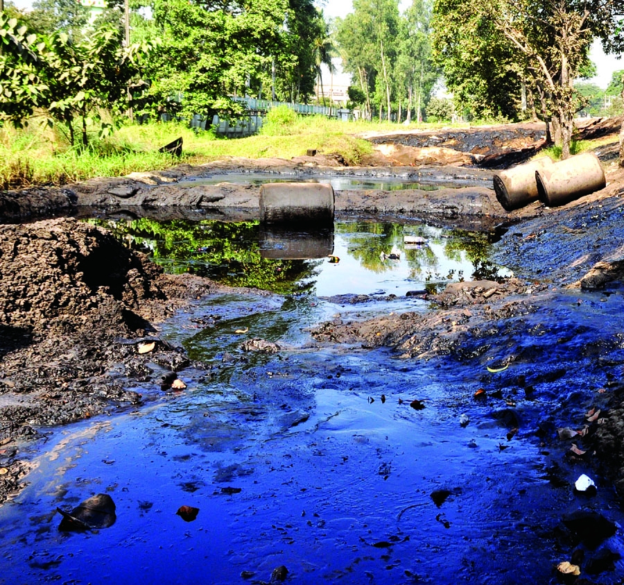 Toxic industrial wastes are flowing into Sitalakhkha River through a canal in Rupganj of Narayanganj. Wholesale dumping of industrial waste, sewage and garbage left the rivers surrounding the capital Dhaka in a sorry state. Rafiqul Islam