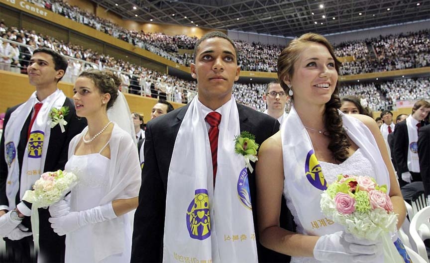 Thousands of couples travelled from all over the world attend a mass wedding at an event held by the Unification Church in Gapyeong, South Korea.