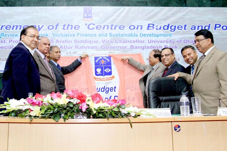Dhaka University Vice-Chancellor Prof Dr AAMS Arefin Siddique inaugurating the newly established 'Budget and Policy Centre' at the university's Nabab Nawab Ali Chowdhury Senate Bhaban on Wednesday.