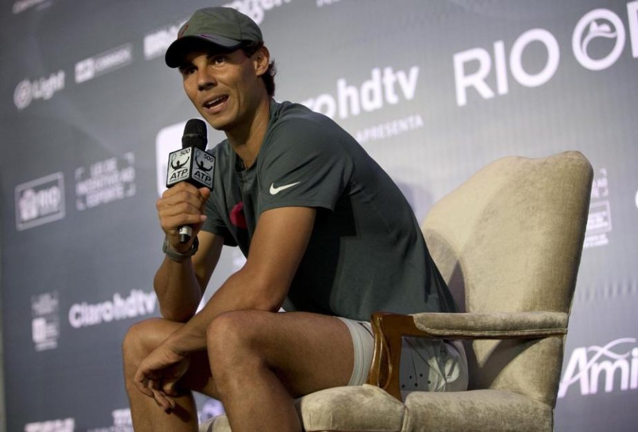 Rafael Nadal, of Spain speaks during a press conference at the Rio Open ATP in Rio de Janeiro, Brazil on Friday.