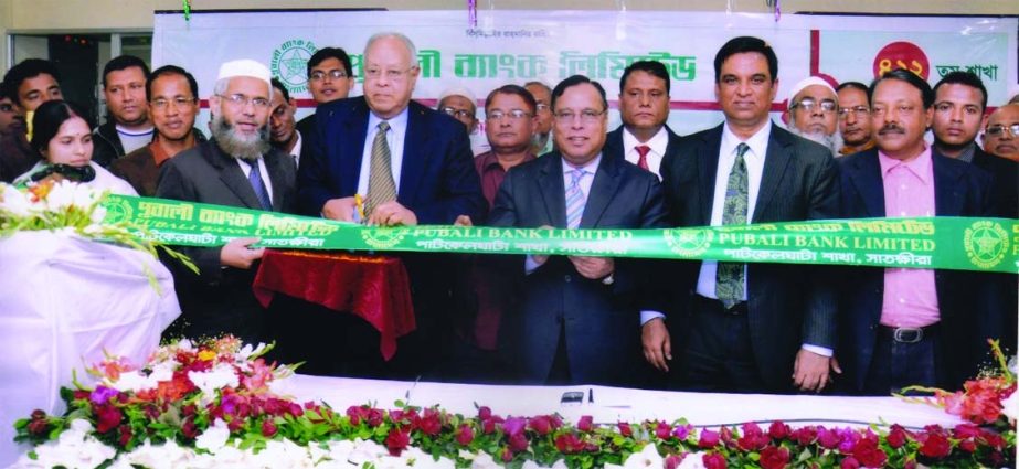 Ahmed Shafi Choudhury, Director of Pubali Bank Ltd, inaugurating Patkelghata branch of the bank in Satkhira recently. Md Humayun Kabir, Regional Head of Khulna and General Manager of the bank presided.