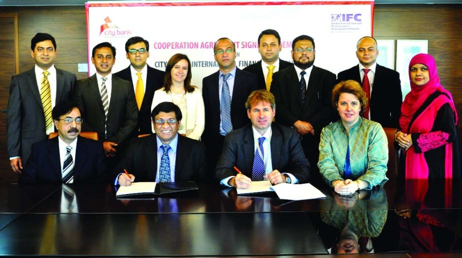 Sohail RK Hussain, Managing Director and CEO of City Bank and Kyle F Kelhofer, Country Manager, Bangladesh, Bhutan & Nepal of International Finance Corporation, signed a cooperation agreement as part of IFC's "Access to Finance Advisory Service" progra