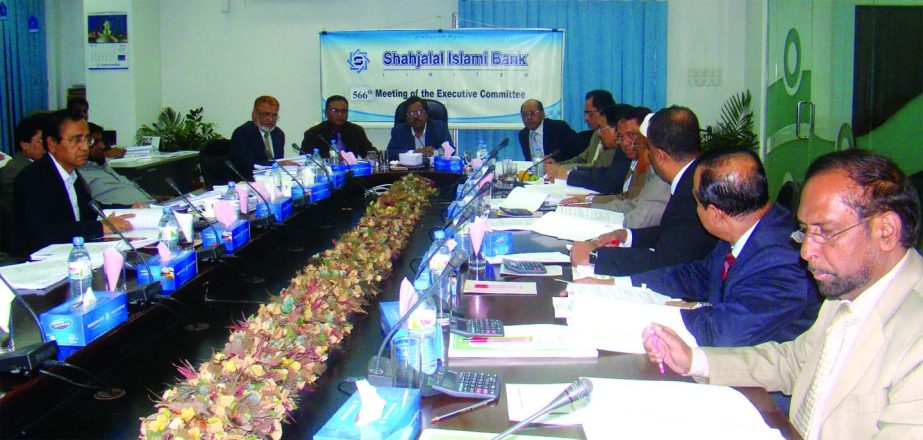 Mohammad Younus, Chairman of the Executive Committee of Shahjalal Islami Bank Limited presiding over the 566th EC meeting held at its head office recently.