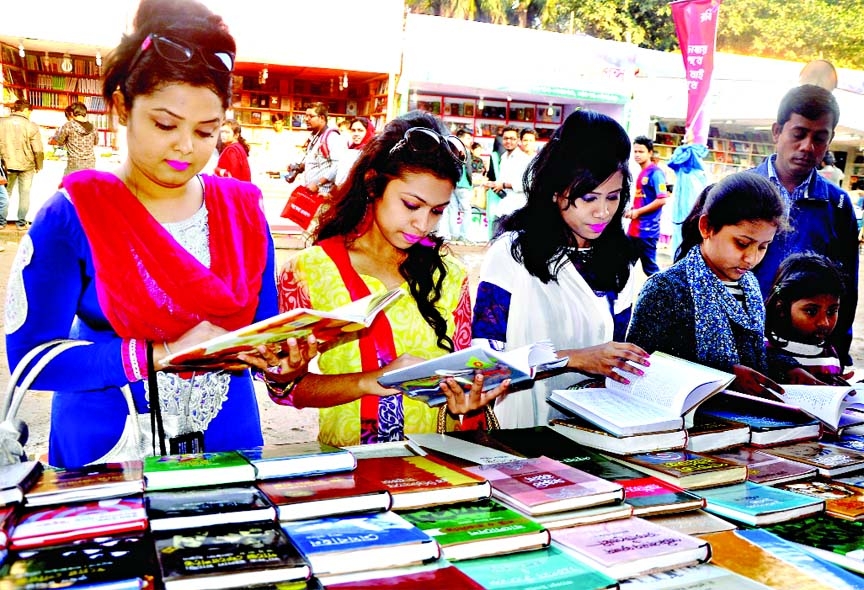 Ekushey Boi Mela continue to be the attracting venue of the book-lovers. This photo was taken from Suhrawardy Uddyan on Wednesday.