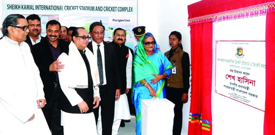 Prime Minister Sheikh Hasina inaugurated the Sheikh Kamal International Cricket Stadium and Cricket Complex in Cox's Bazar on Sunday.