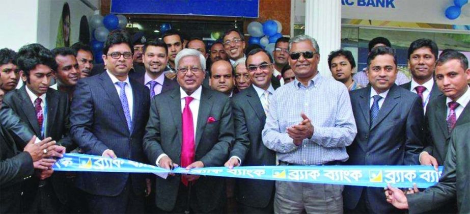 BRAC Bank chairman Fazle Hasan Abed inaugurating a new branch in Baniachong of Habiganj district on Monday.