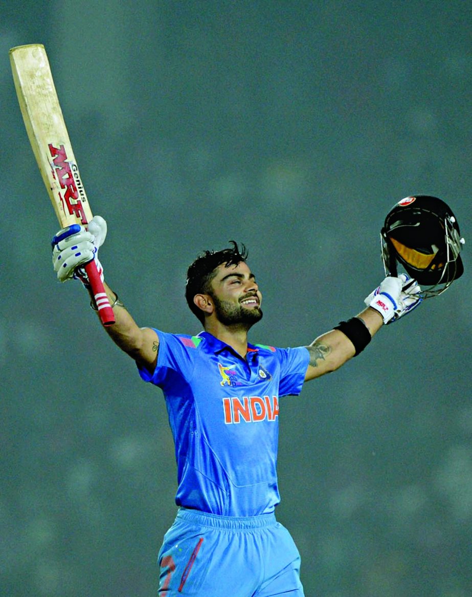 Virat Kohli savours his 19th ODI hundred during Asia Cup Cricket between Bangladesh and India at Fatullah on Wednesday.