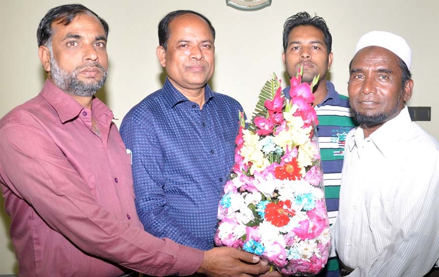 Md Abu Taher, Chairman, Diamond Knitwear Ltd greeted newly-elected General Secretary of Chittagong Bar Association yesterday.