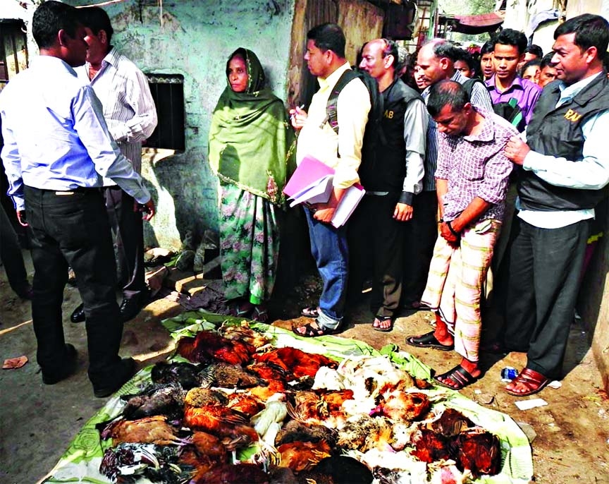 A mobile court jailed two persons and fined Tk one lakh each for selling dead chickens in city's Tejgaon area on Thursday.