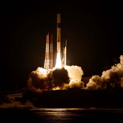 A Japanese H-IIA rocket with the NASA-Japan Aerospace Exploration Agency (JAXA), Global Precipitation Measurement (GPM) Core Observatory onboard, is seen launching from the Tanegashima Space Center on Friday.