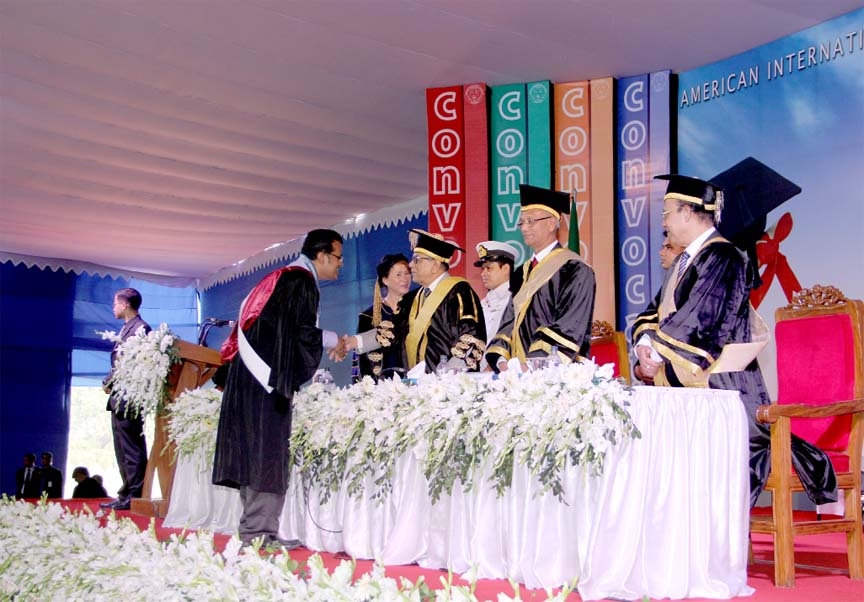 The 14th Convocation of the American International University - Bangladesh (AIUB) was held on Thursday at the Bangladesh Military Museum, Bijoy Sharani in the capital. Chancellor of the University, President Md. Abdul Hamid presided over the ceremony and