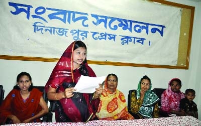 DINAJPUR: Participants at a press briefing on false cases of women and child violence and trafficking at Dinajpur Press Club on Wednesday.