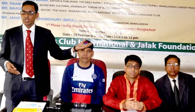 Chairman of Better Bangladesh Foundation, Masud A Khan speaking at a discussion organized jointly by Save The Environment and Save Lives and Planet at the National Press Club on Friday.