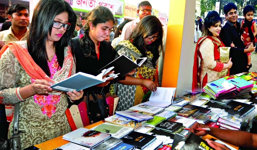 Photo shows: Hundreds of book lovers throng Ekushey Boi Mela on the last day (yesterday) after the month-long festival.