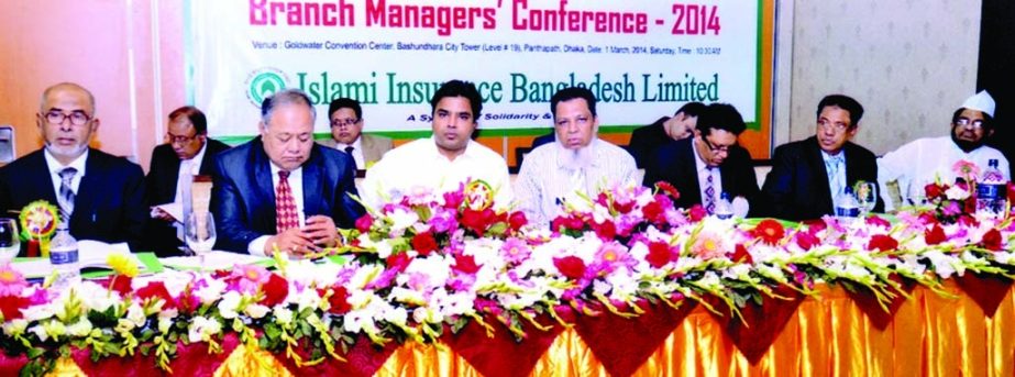 Tofazzal Hossain, Chairman of the Executive Committee of Islami Insurance Bangladesh Limited presiding over the Branch Managers' Conference 2014 of the company at Panthapath in the city on Tuesday. Mohammad Sayeed, Chairman of the company was present as