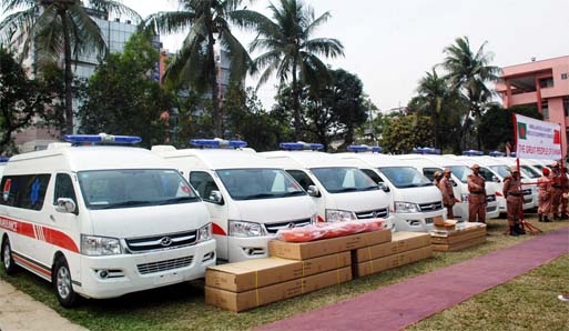 Fifty ambulances donated by Chinese government handed over to Fire Service and Civil Defence authority on Tuesday.