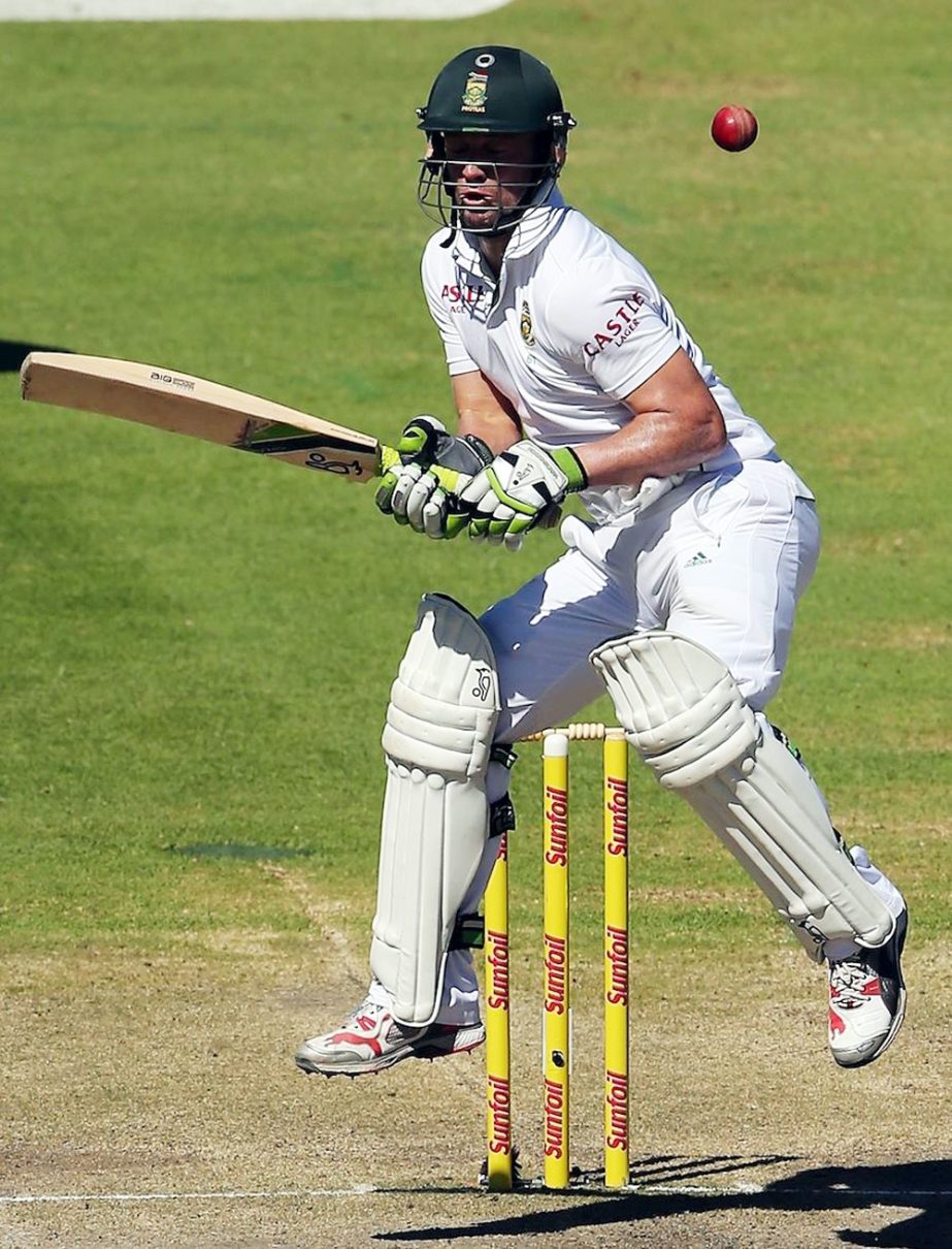 AB de Villiers avoids a short ball, South Africa during day 5 of the third test match between South Africa and Australia at Sahara Park Newlands in Cape Town, South Africa on Wednesday.