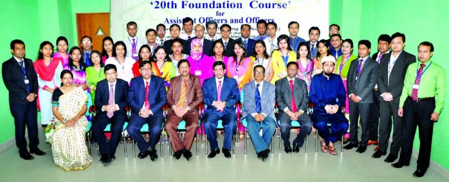 Kazi Fakhrul Islam, Managing Director of BASIC Bank Limited speaking on the concluding day of a Foundation Course held at the bank's Training Institute recently.