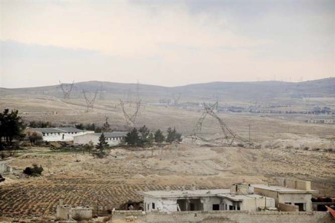 A view of a part of the town of Yabroud which is a major rebel bastion near the Lebanese border north of Damascus, in this handout photograph released by Syria's national news agency SANA on Sunday.