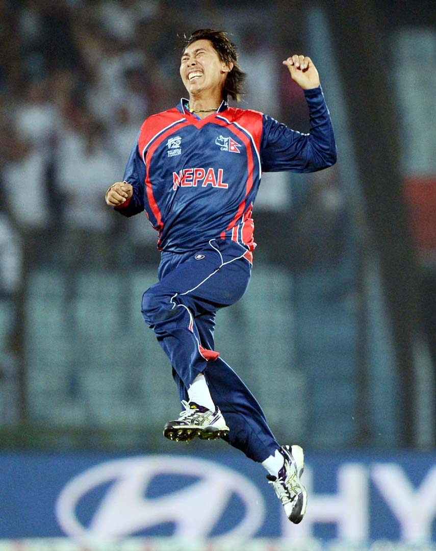 Shakti Gauchan finished with 3 for 9 in World T20 Qualifying Group A match between Hong Kong and Nepal in Chittagong on Sunday.
