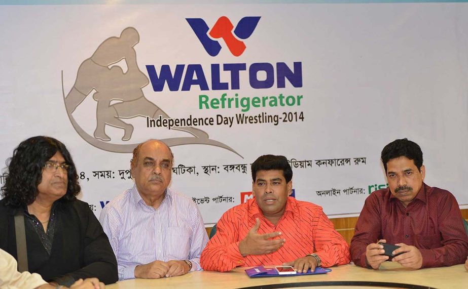 Additional Director of RB Group FM Iqbal Bin Anwar Don speaking at a press conference at the conference room of the Bangabandhu National Stadium on Monday.