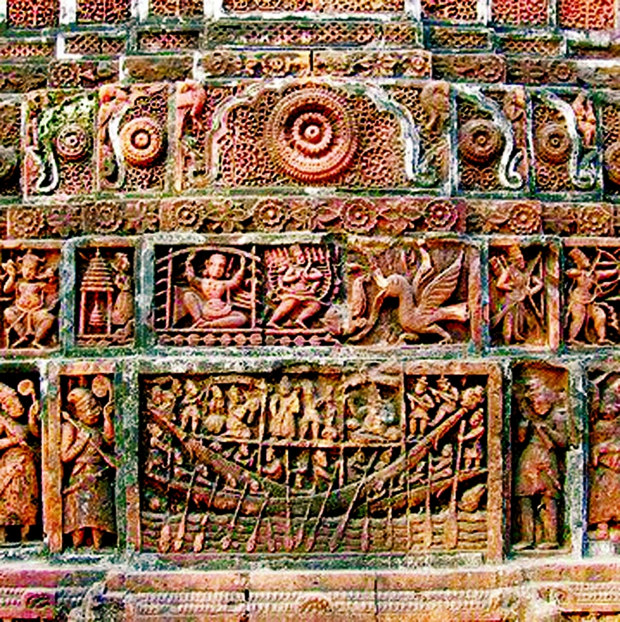Terracotta at Kantojir Temple, Dinajpur