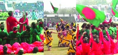 RANGPUR: Colourful display at Rangpur Stadium in observance of the Independence Day on Wednesday.