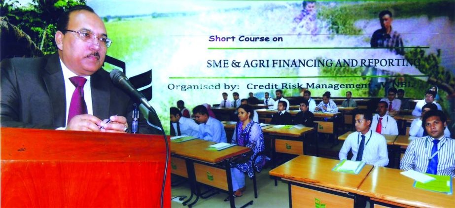 SM Jaffar, Deputy Managing Director of National Bank Ltd distributing certificates among the participants of a 3-day long training course on 'SME & Agri Financing and Reporting' at NBTI in the city recently. Earlier, AKM Shafiqur Rahman, Managing Direct