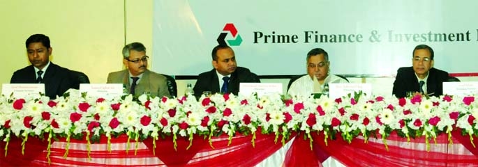 KM Khaled, Chairman of Prime Finance & Investment Limited presiding over the 18th Annual General Meeting of the company at Bashundhara Convention Center in the city recently. The AGM approved 15percent cash dividend for its shareholders for the 2013.