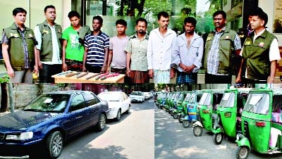 DB police arrested 14 persons and recovered 41 stolen cars and CNG taxies in a drive from different parts of the city on Wednesday.