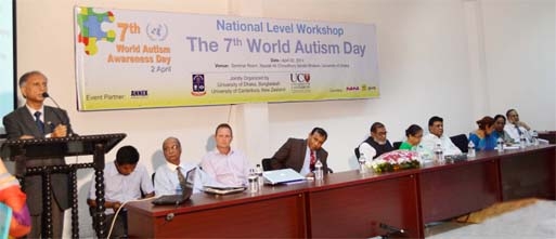 A workshop was held at Nawab Nabab Ali Chowdhury Senate Bhaban of Dhaka University to mark the World Autism Awareness Day jointly organised by Dhaka University and Canterbury University yesterday.