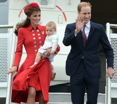 The Duke and Duchess of Cambridge arrived earlier in the day with baby Prince George to begin their tour of New Zealand and Australia