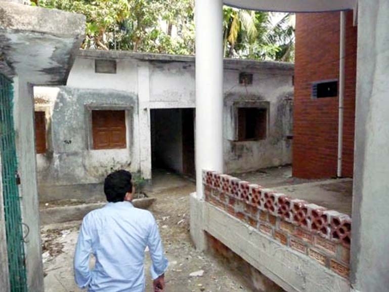 A view of house built by Quazi Mozammel Haq violating court order.