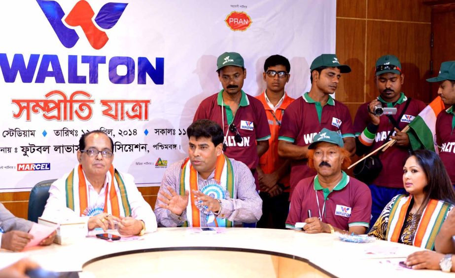 Additional Director and Head of the Games & Sports of Walton FM Iqbal Bin Anwar addressing the media at Bangabandhu National Stadium conference room on Saturday.