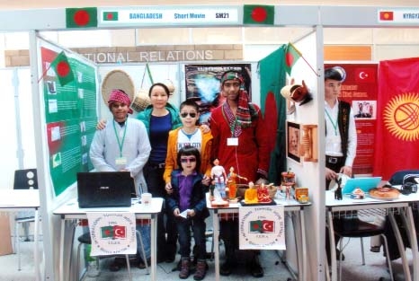 The Bangladesh stall at the 2nd International Infomatrix Olympiad held in Almaty, Kazakhstan recently.