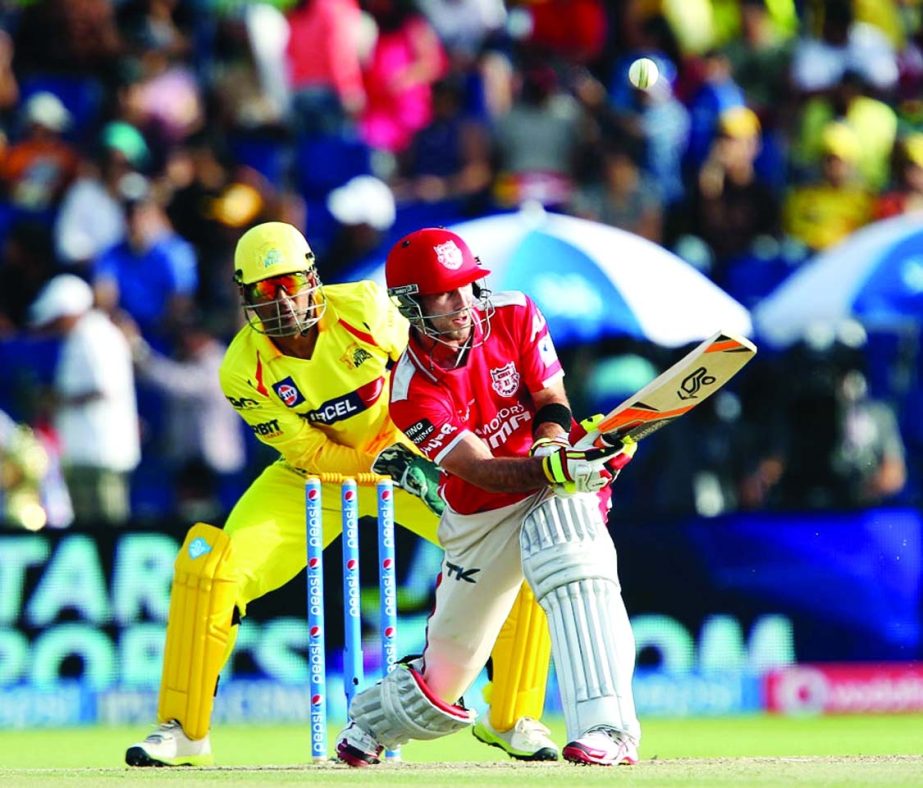 Glenn Maxwell played some attractive shots during the Indian T20 Premier League between Chennai and Punjab at Abu Dhabi on Friday.