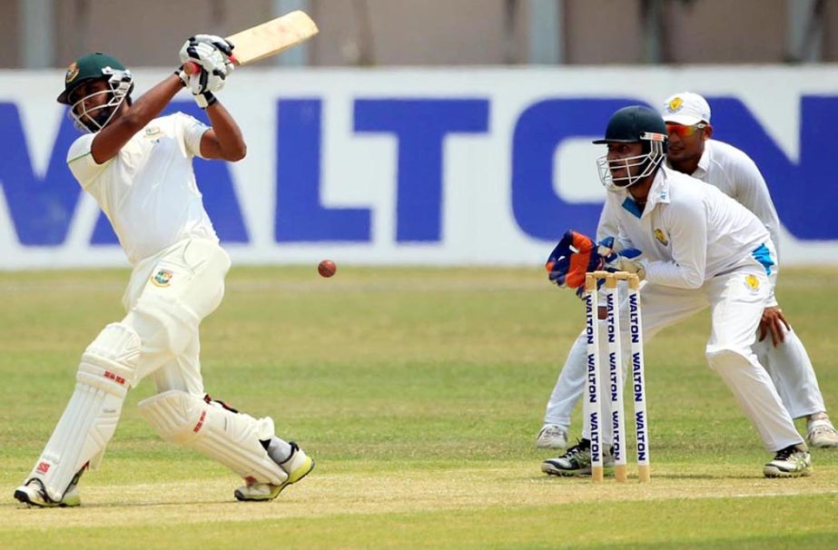 An action from the match of the National Cricket League between Barisal Division and Rangpur Division at the Khan Shaheb Osman Ali Stadium in Fatullah on Saturday.