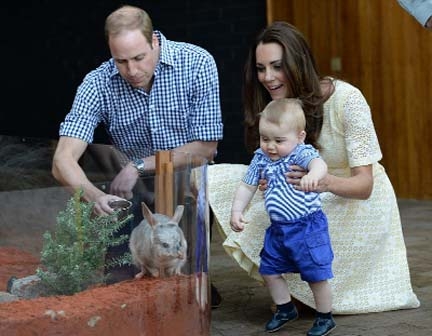 Kate, William and George went to Sydney's Taronga Zoo to visit the Prince George Bilby exhibit and meet the prince's namesake marsupial.