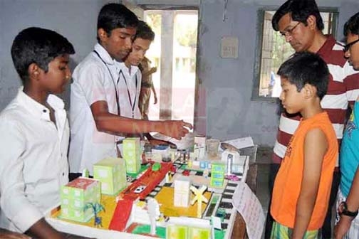 A view of science and technology fair at Govt Muslim High School premises.