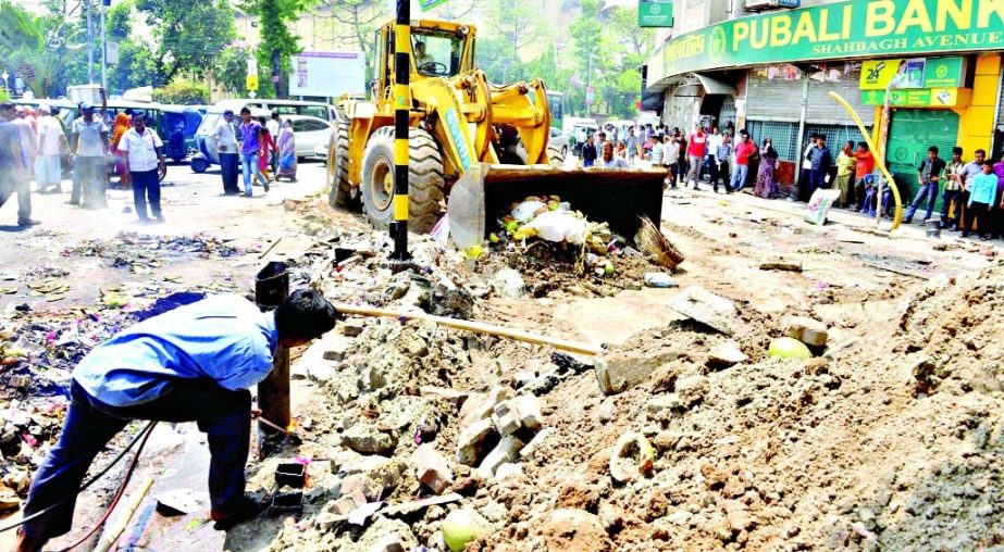 Illegal structures in city's Shahbagh area were also demolished on Sunday.